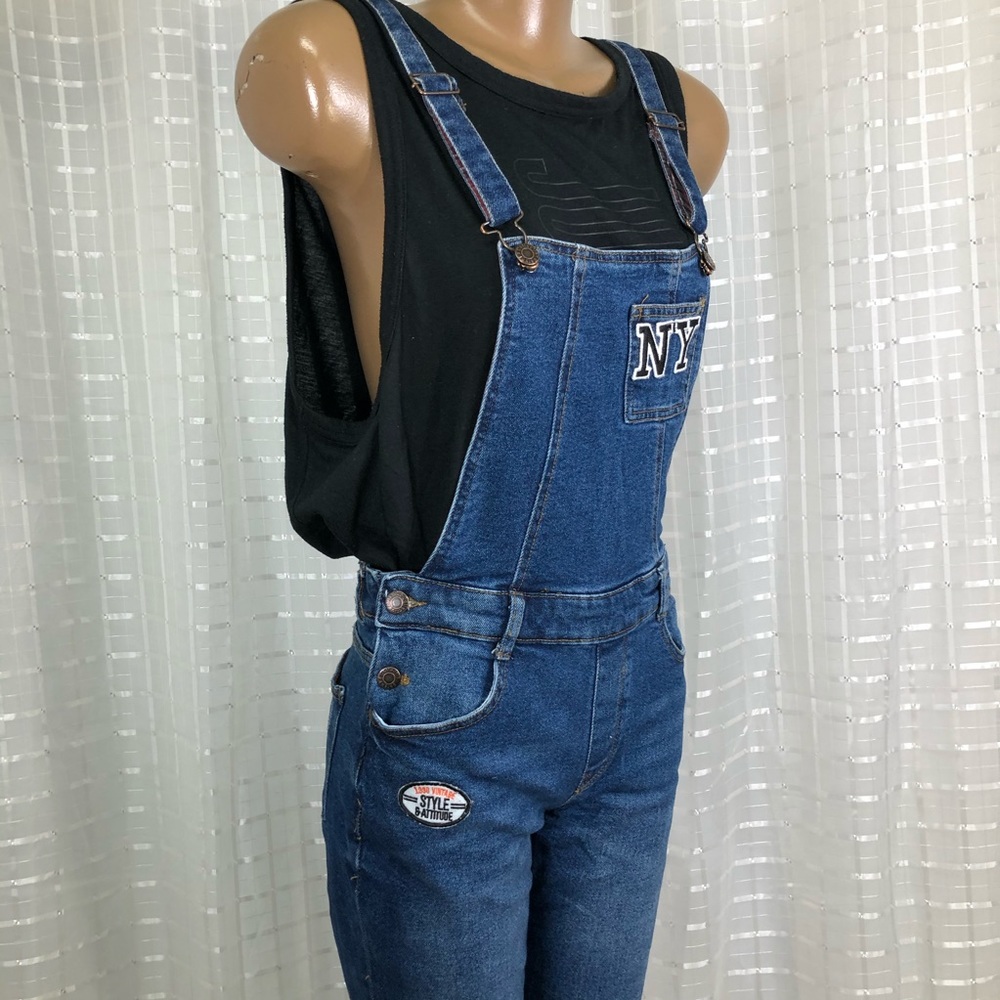 Bershka Distress Denim Overall Small - Picture 2 of 8